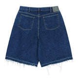 Washed denim shorts/dark-blue