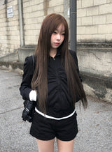 Dain Shirring Banding Zip-Up Jacket