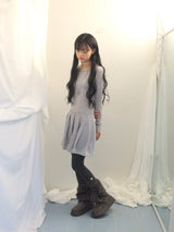 line and pleated dress