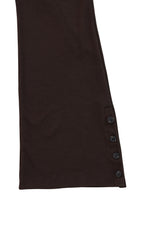 [ID] Layered Leather Bootcut Pants (Brown)