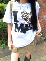 I♥ME レオルーズフィットラブ半袖Tシャツ (ホワイト)