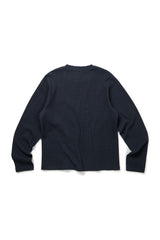 SIGNATURE LOGO WAFFLE L/S TEE (NAVY)