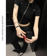 Chic stud half zip up(4color)