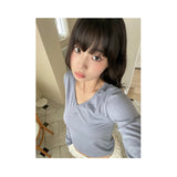 LOGO STITCH V-NECK LONG SLEEVE