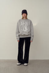 SWEATSHIRT EARTHYUSE NEEDLEWORK - GRAY