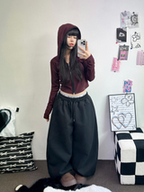 BELT SNAP POINT BALLOON TRAINING PANTS 🩶🖤🤍3COLOR