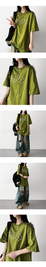 フラワー フラワー スケッチ 半袖Tシャツ