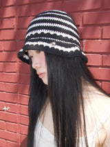 Stripe Cotton beanie-Black