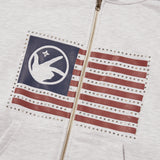 Finger Logo America Crop Hood Zip-Up (Light Gray)