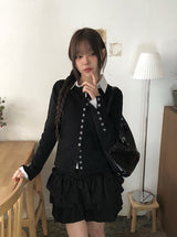ブーフリルティアードバンディングキュロットミニスカート