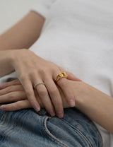 Seashells Chain Ring Gold