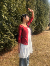 26SS★ [MADE] Lion Dot Round Three Quarter Sleeve T-Shirt Cardigan
