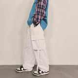 strap elastic pants_white