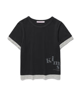 ミューズストライプレイヤードTシャツ Charcoal