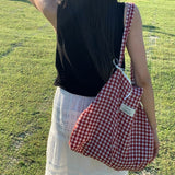hacey checked ribbon shoulder bag [red]