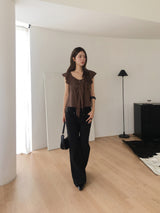 Front pocket semi bootcut pants