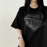 Face Heart Boxy Fit Short Sleeve T-shirt