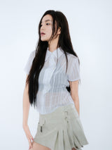 PLEATES WRAP SKIRT [IVORY]
