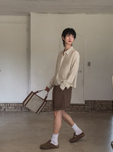 Enfree ドローイングクロップシャツ