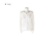 Detting Round V-Neck Knit Cardigan