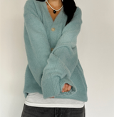 5-BUTTON ANGORA OVERSIZED LOOSE CARDIGAN 🖤 UNIQUE WINTER TOP ZIP-UP