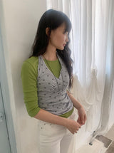 Fling Halter Dot V-Neck Sleeveless