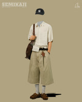 SE Cation Deep Pin-tuck Bermuda Pants