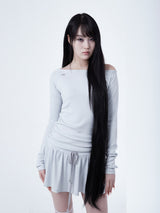 RAGLAN METAL LOGO DRESS [LIGHT GRAY]