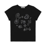 グリッター メイジー ロゴ Tシャツ (Black) F25QB125