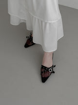 1196 See-through Mesh Belt Stiletto Heel (6cm)