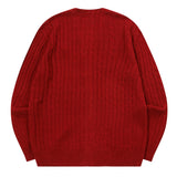 ヘルメスリーVネックケーブルニット UNISEX (4Color)