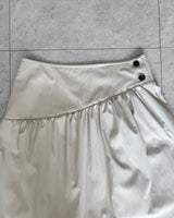 SLOW BUTTON FLARE MIDI SKIRT