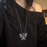 mint butterfly necklace