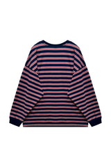 JERRY STRIPE OVERFIT LONG SLEEVE T-SHIRT / NAVY