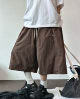 HIGH QUALITY💜SNAP NYLON BERMUDA PANTS 💚🤍🤎🖤6COLOR