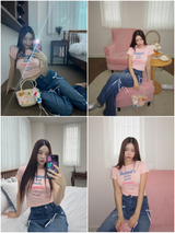 Baby Lotion Pink Short Sleeve Round Tee