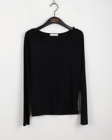Alkan Basic Ribbed U-Neck Inner Long Sleeve T-Shirt
