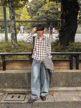 ヒメノクロップドチェックシャツ