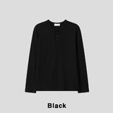 デリマッスルフィットヘンリーネック長袖Tシャツ