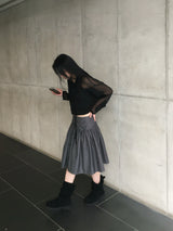 Benny Dot Shirred Midi Skirt (4c)