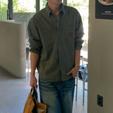 OVER FIT POCKET PATCH WORK SHIRT
