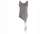 unbalanced layered tail sleeveless (4color)