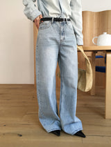 Road wide light denim
