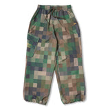 Square Camouflage Super Wide Jogger Pants Gray / Green