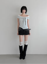 Studded Cotton Low Skirt Pants