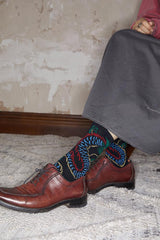 Retro dragon embroidered socks