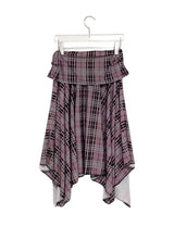 Helena Check Flare Folding Midi Skirt