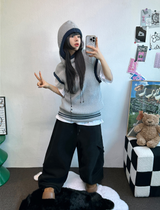 アンバランスドカーゴヒップパッチロングパンツ🤍🩶🖤3カラー