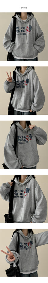Newen American flag heart hood