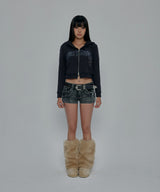 GEM STUD LEATHER BELT_BLACK
